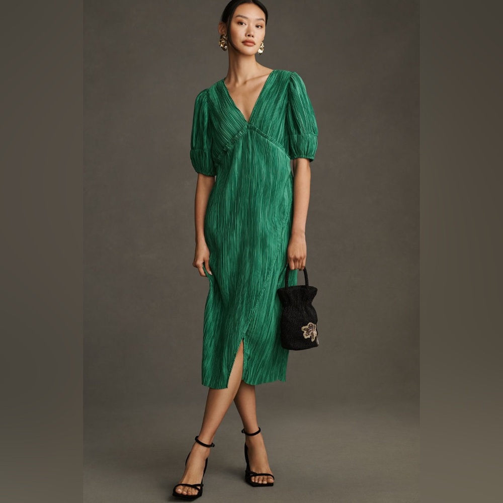 Anthropologie Green Midi Dress